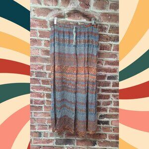 Wet Seal Boho Pants L | Wide Leg Relaxed Fit Lightweight Rayon Festival Chic